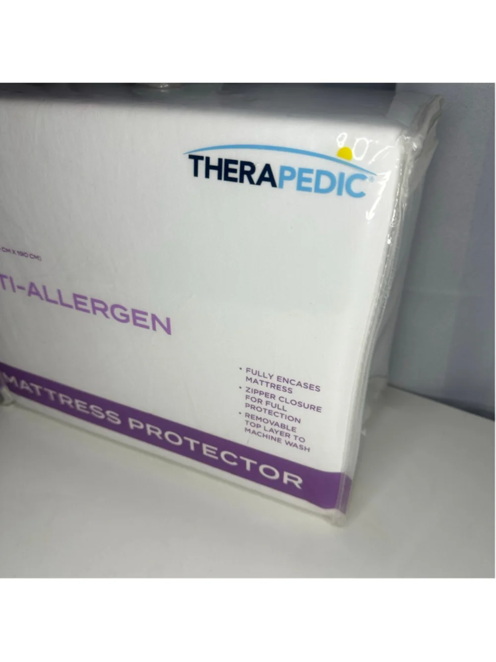 New in Package Therapedic Twin Anti-Allergen Mattress Protector Zipper White
